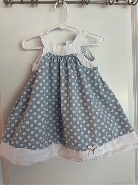 Savannah Blue and White Polka Dot Casual Dress